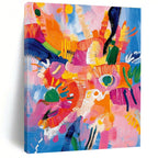 Energetic Bold Floral Abstract Painting for Cheerful Spaces HENG287