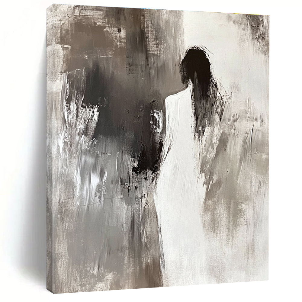 Silhouette in Gray Abstract Painting for Minimalist Studies GAB1105
