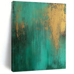 Teal Gold Textured Abstract Painting with Rich Layers WINK708