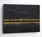 Black and Gold Abstract Painting for Sophisticated Nightclubs YHT367