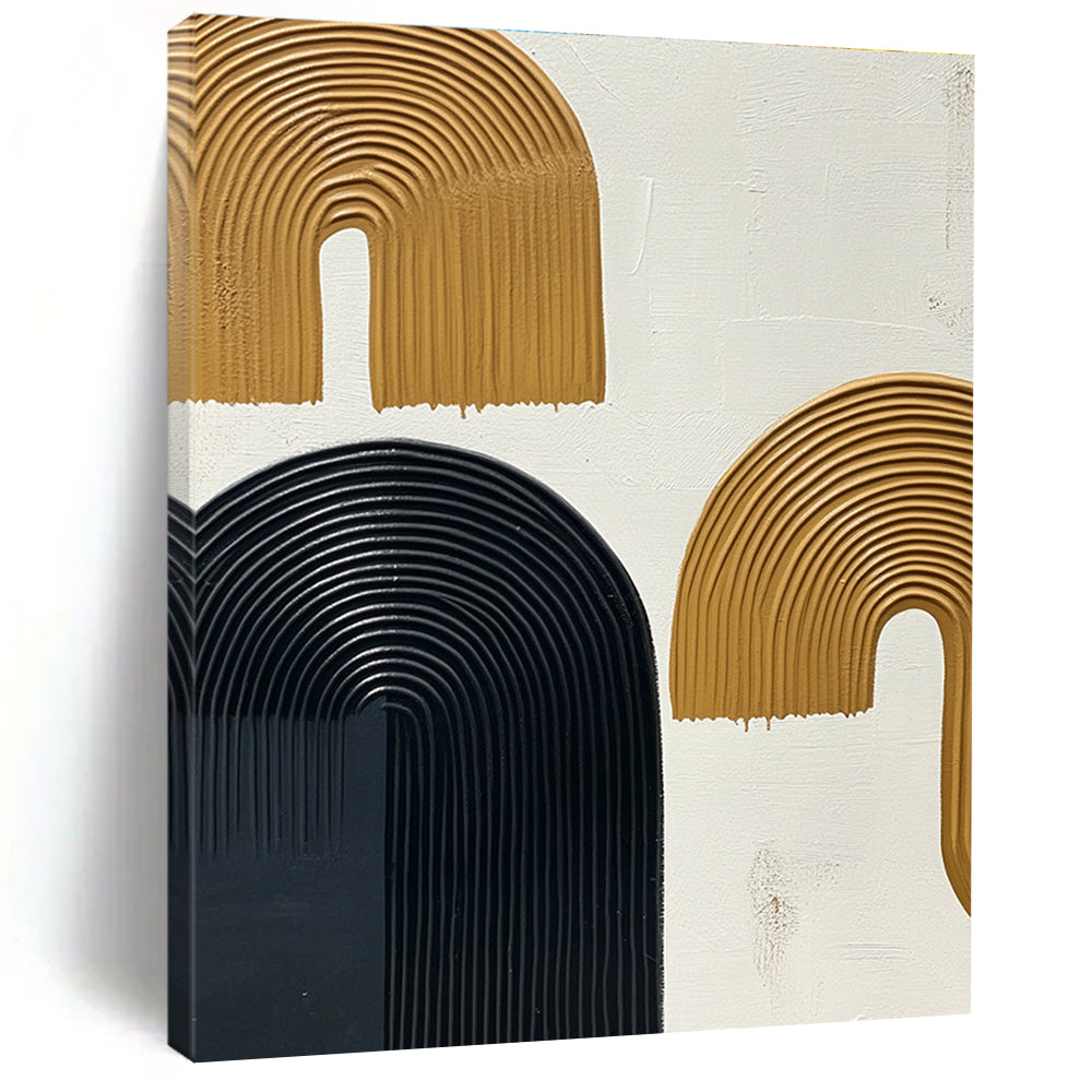 Textured Arched Shapes Abstract Painting for Modern - Styled Hallways GAB1050