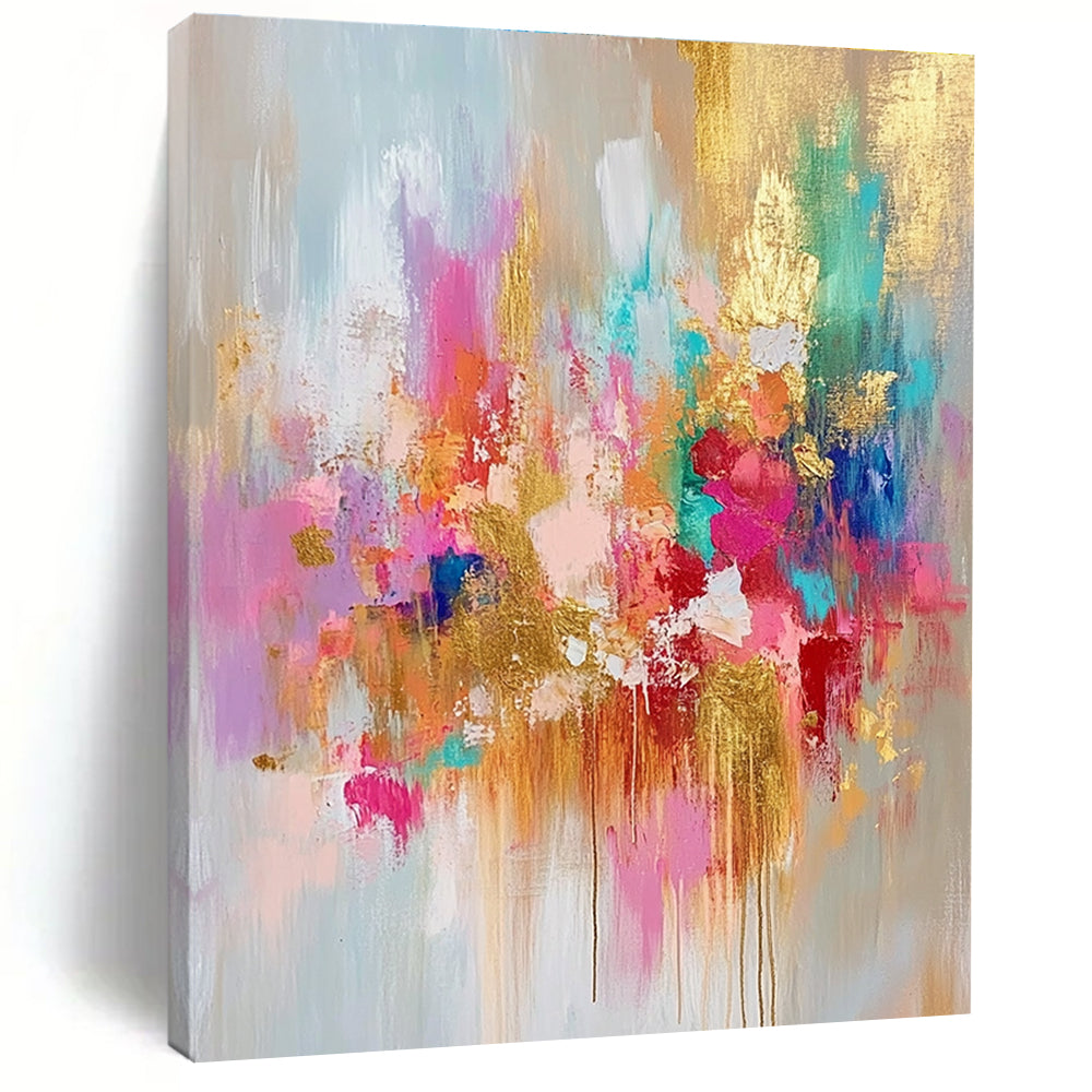 Pastel and Gold Abstract Painting for Feminine - Inspired Boutiques GAB0894