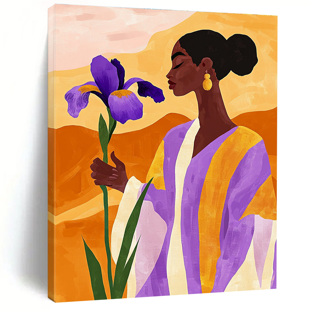 Woman with Iris Abstract Painting for Bohemian - Styled Bedrooms GAB1022