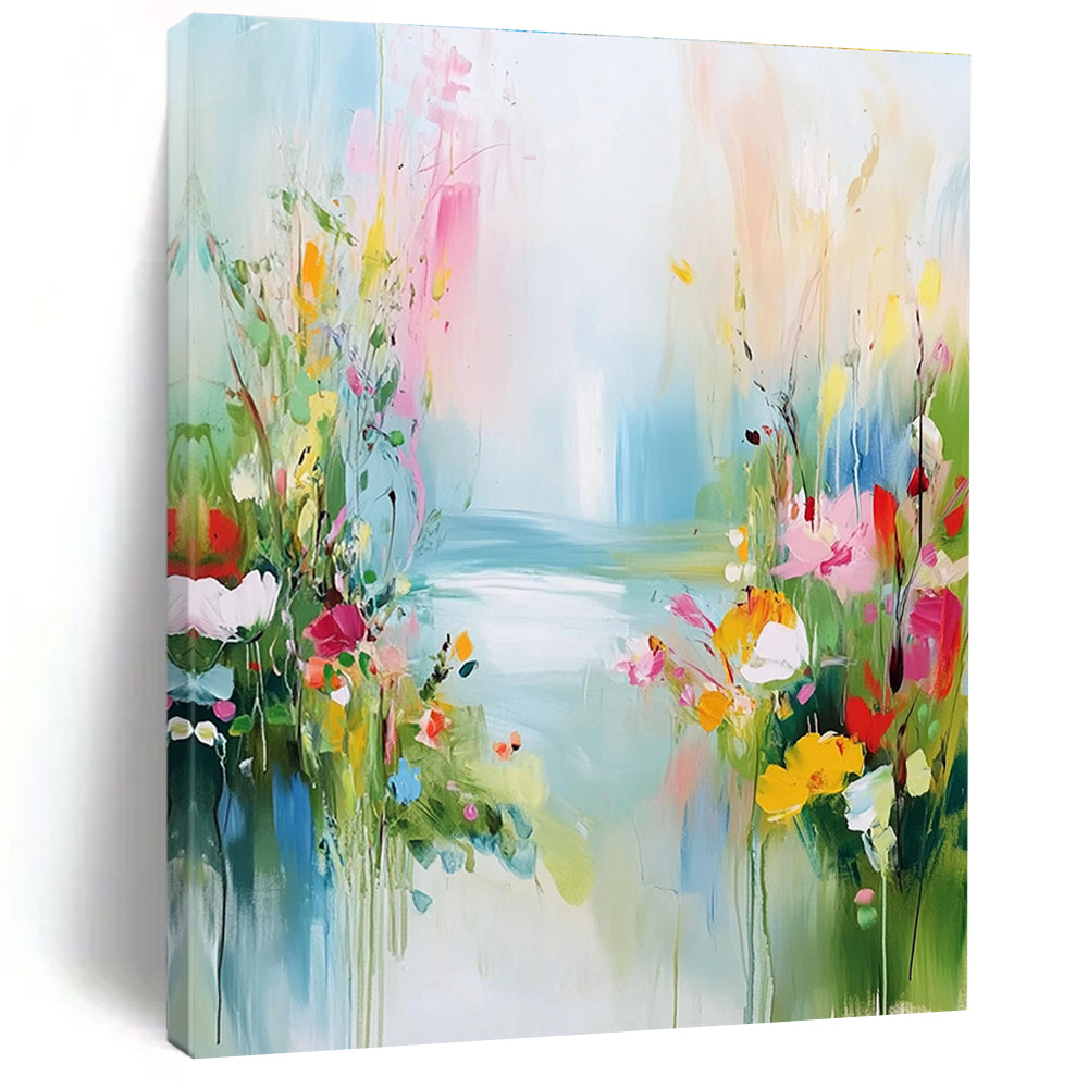 Floral Path Abstract Painting with Vibrant Brushstrokes GAB0007