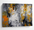 Gray and Gold Abstract City Painting for Industrial - Chic Lofts YHT358