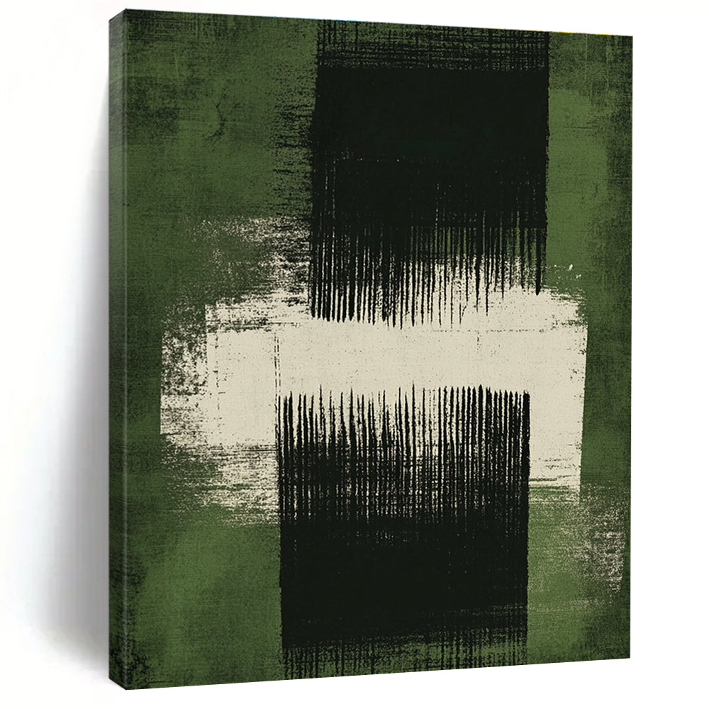 Green and Black Abstract Painting with Bold Simplicity WINK110