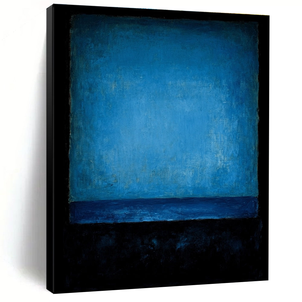 Deep Blue Monochrome Abstract Painting with Quiet Intensity WINK224