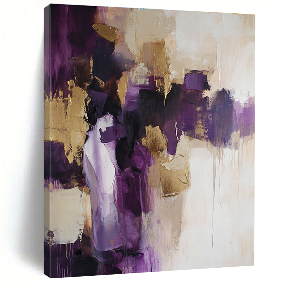 Purple Gold Beige Abstract Painting with Luxurious Warmth WINK462