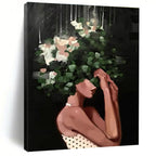 Woman with Floral Headpiece Painting for Bohemian - Styled Spaces HENG323