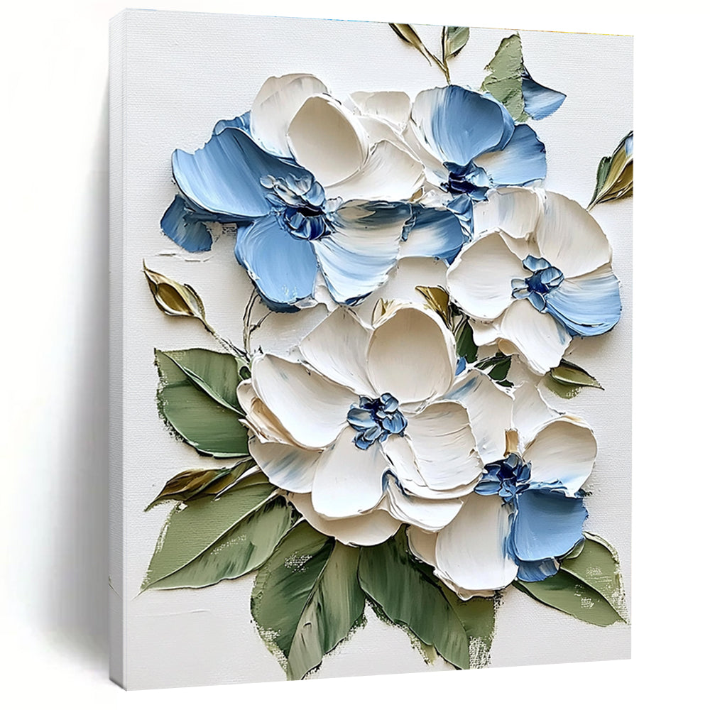 Blue and White Flower Bouquet Romantic Abstract Painting for Dining Rooms GAB1518
