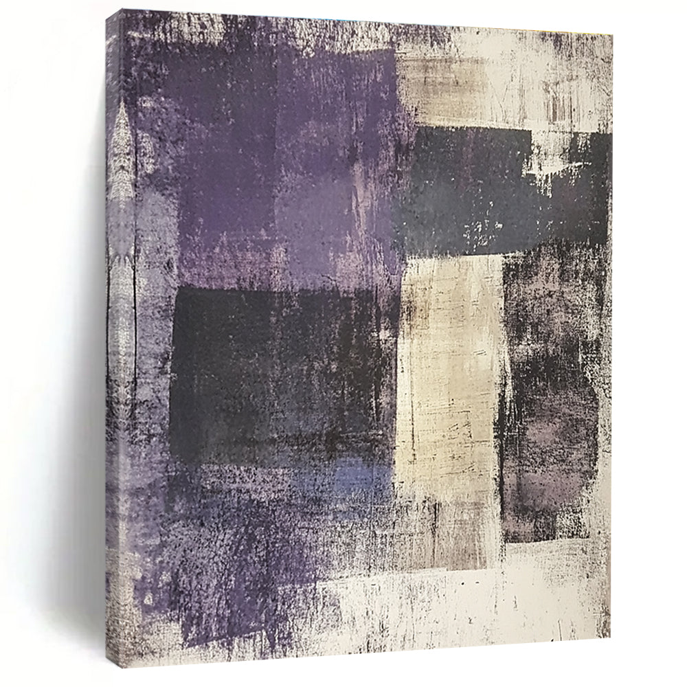 Minimalist Color Block Abstract Painting in Purple Tones GAB0662