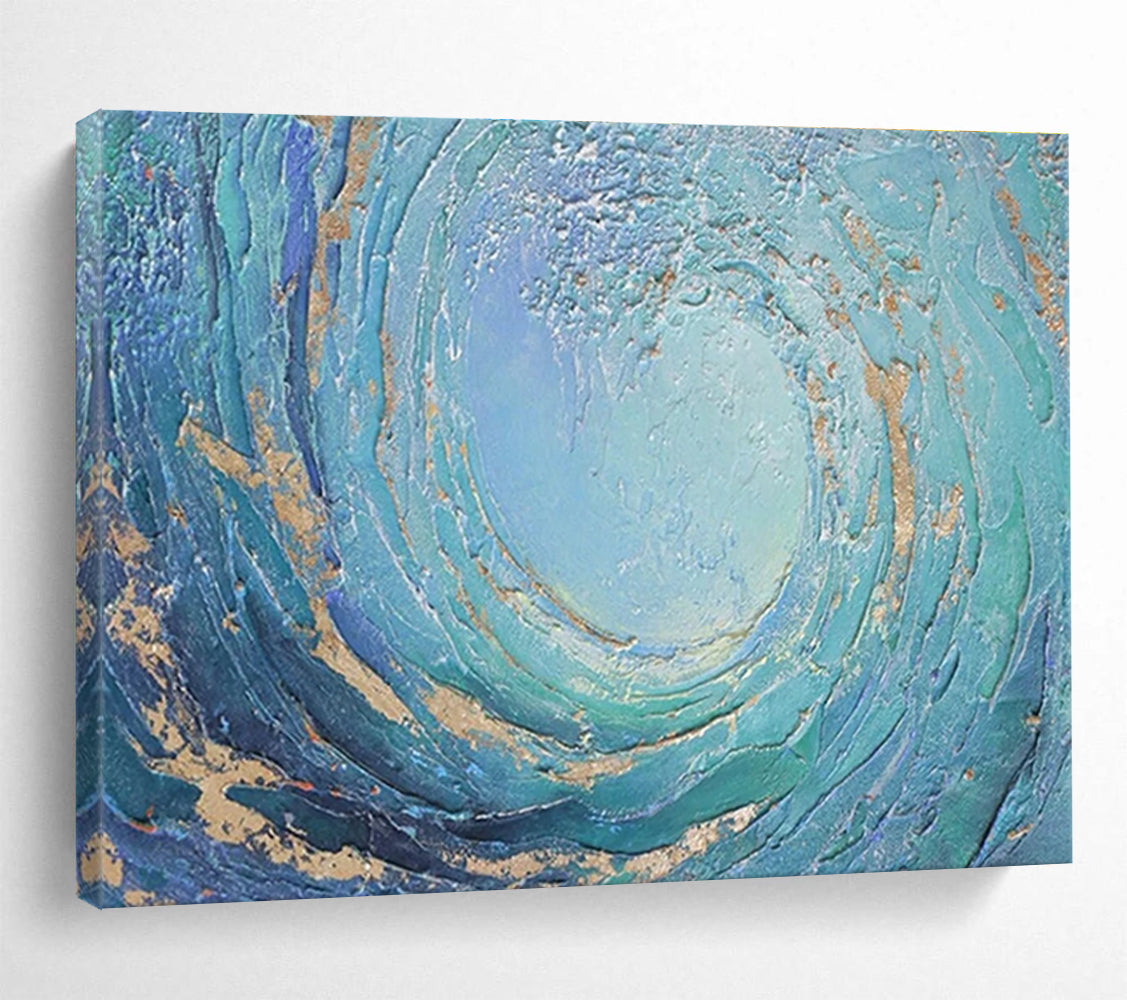 Swirling Sea Abstract Painting for Nautical - Themed Bars YHT256