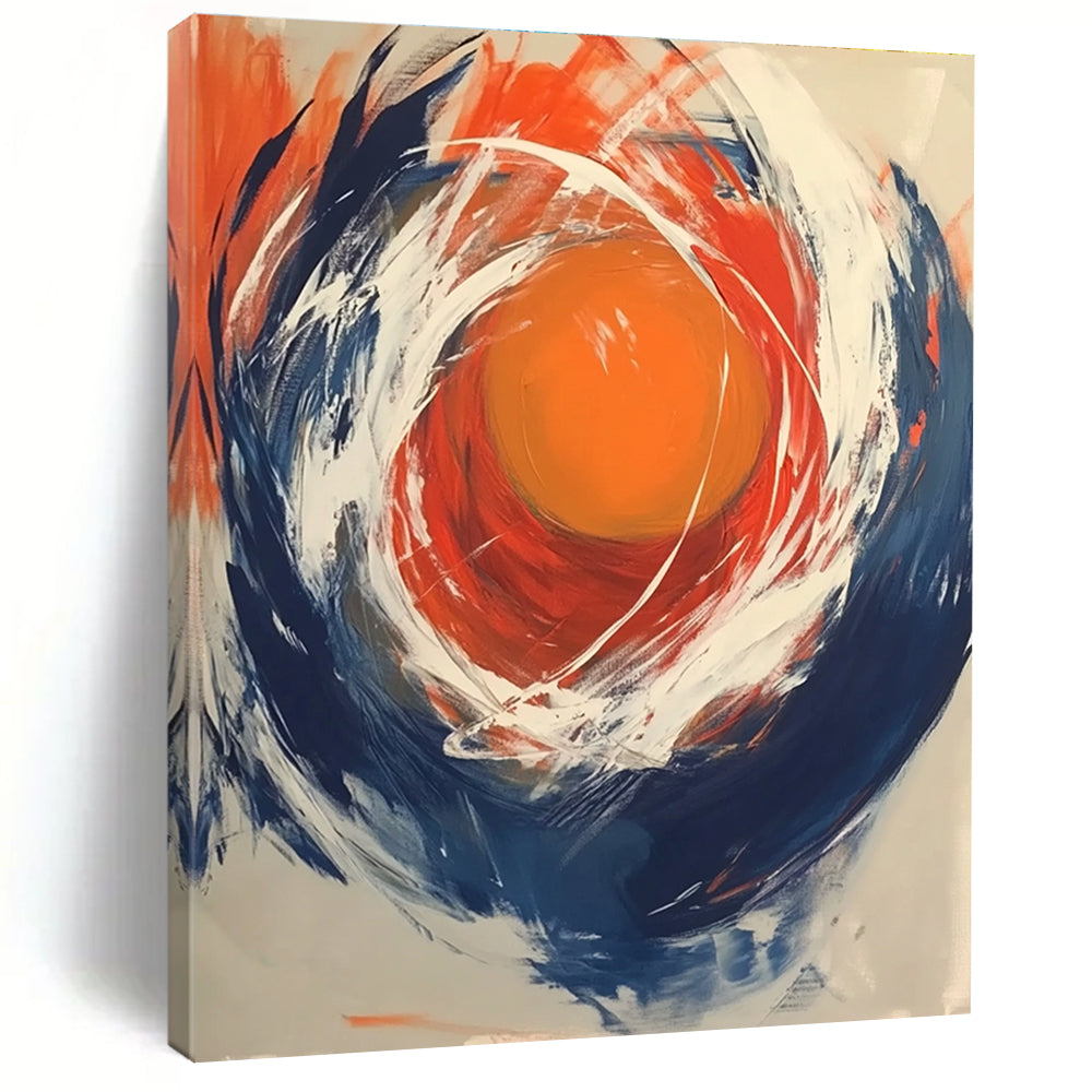 Circular Color Swirl Abstract Painting for Vibrant Fitness Studio Walls GAB1198