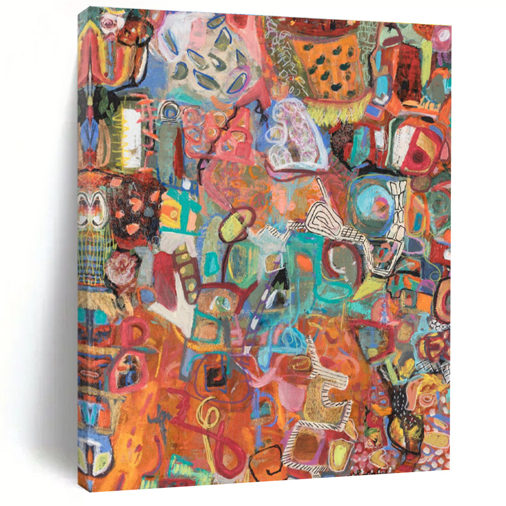 Vibrant Colorful Abstract Mosaic Painting for Lively Interiors HENG291