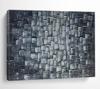 Textured Blue Squares Abstract Painting for Contemporary Art Galleries YHT276