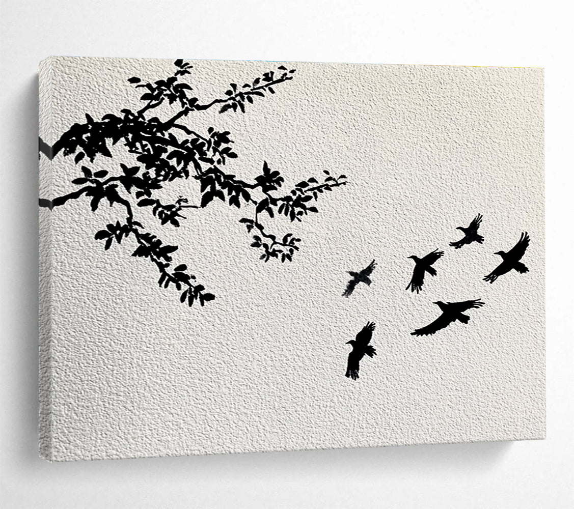 Black Branches and Birds - Serene Silhouettes ABS026