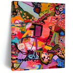 Dynamic Repeated Pink Abstract Painting for Modern Decor HENG295