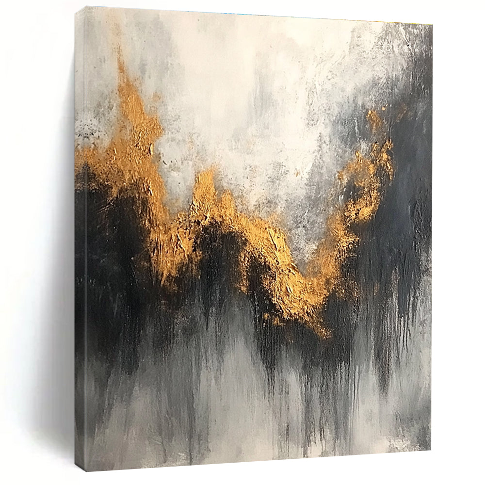 Gold - Wave Abstract Painting for Coastal - Inspired Spas GAB0861