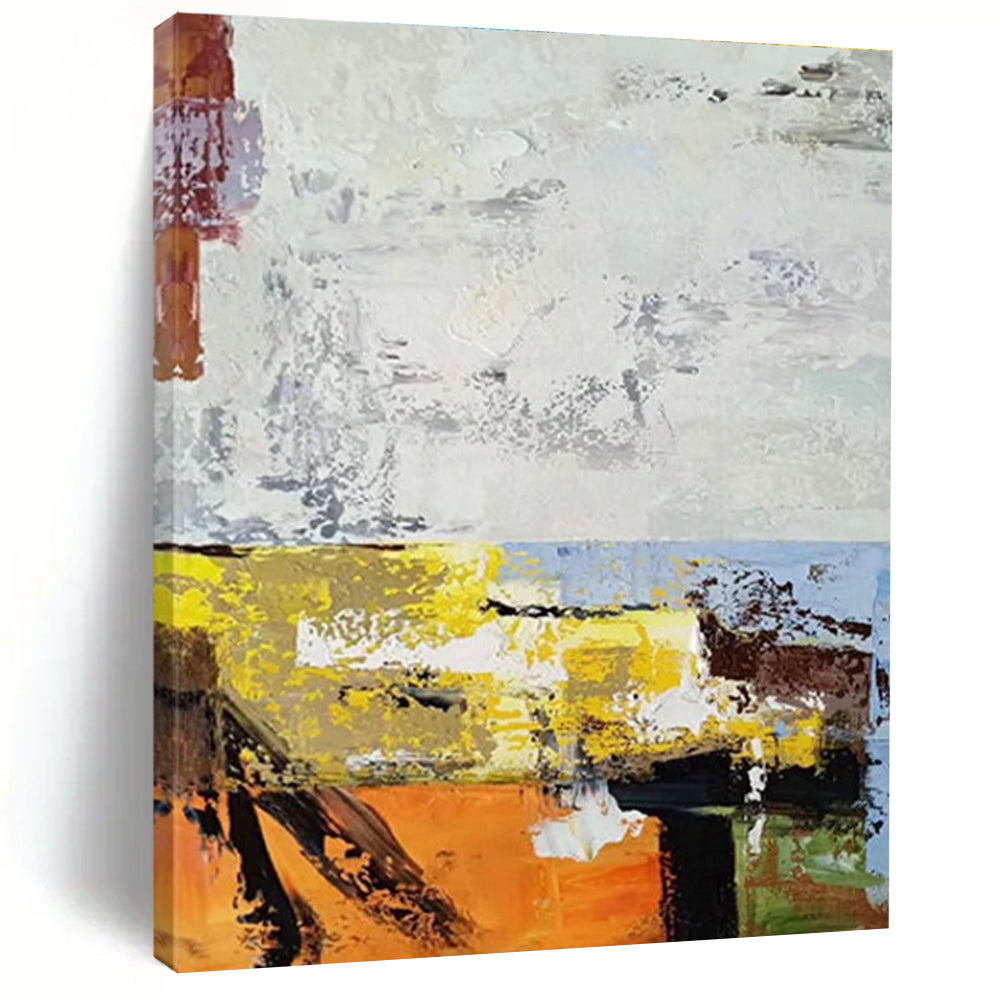 Color Block Abstract Painting for Creative Studio Workspaces HENG019