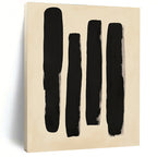 Black Vertical Strokes Abstract Painting with Minimalist Impact WINK240