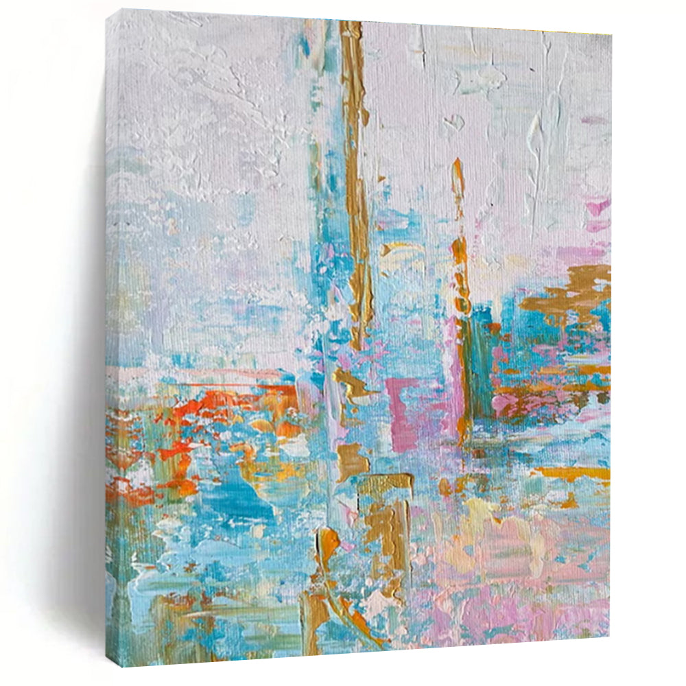 Soft Colorful Abstract Painting for Serene Yoga Studios HENG465