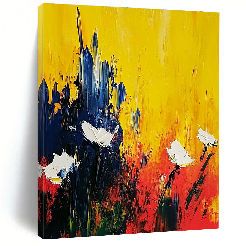 Bold Color - Clash Floral Abstract Painting for Art - Loving Restaurants GAB0875