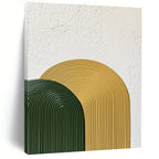 Green and Yellow Arches Abstract Painting of Playful Geometry GAB0095