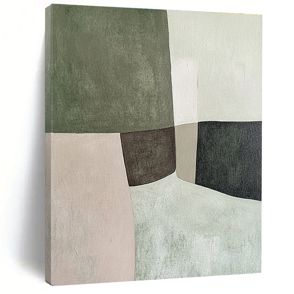 Neutral Block Abstract Painting with Subtle Harmony WINK789