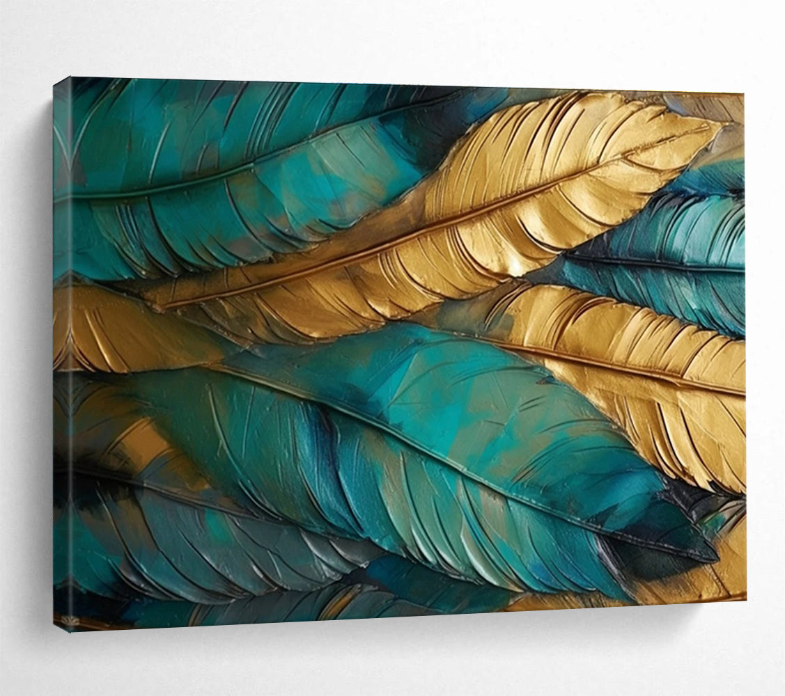 Feather Abstract Painting for Sophisticated Bedroom Retreats YHT298