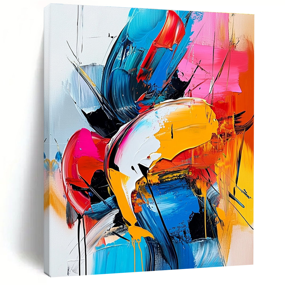 Colorful Expressive Abstract Painting with Vivid Emotions WINK596