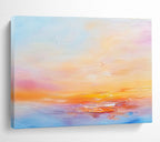 Pastel Sunset Abstract Painting with Dreamy Warmth ABS440