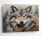 Wolf Portrait Abstract Painting for Wilderness - Inspired Spaces YHT077