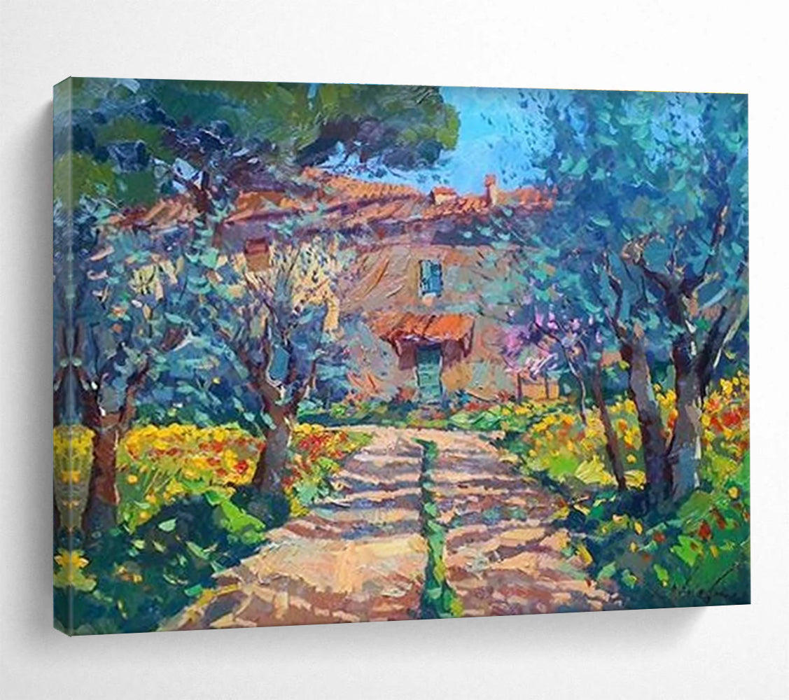 Garden Path Abstract Painting for Botanical Garden Visitor Centers YHT452