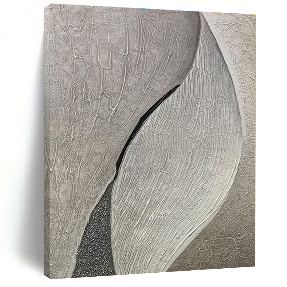 Textured Gray Leaf - Like Abstract Painting for Nature - Inspired Spas HENG524