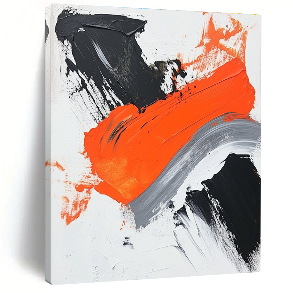 Bold Color Block Abstract Painting with Striking Contrasts WINK494