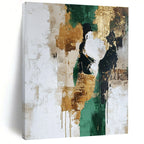 Green - Gold - Beige Abstract Painting with Earthy Opulence WINK539