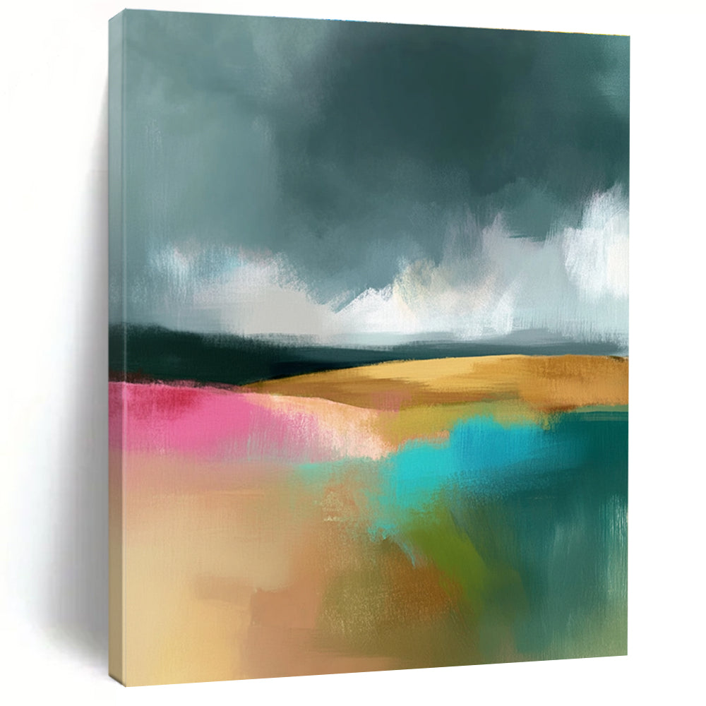 Colorful Field Abstract - Vibrant Landscape Abstract Art GAB0523