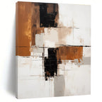 Brown - Black - White Abstract Painting for Industrial - Chic Lofts HENG129