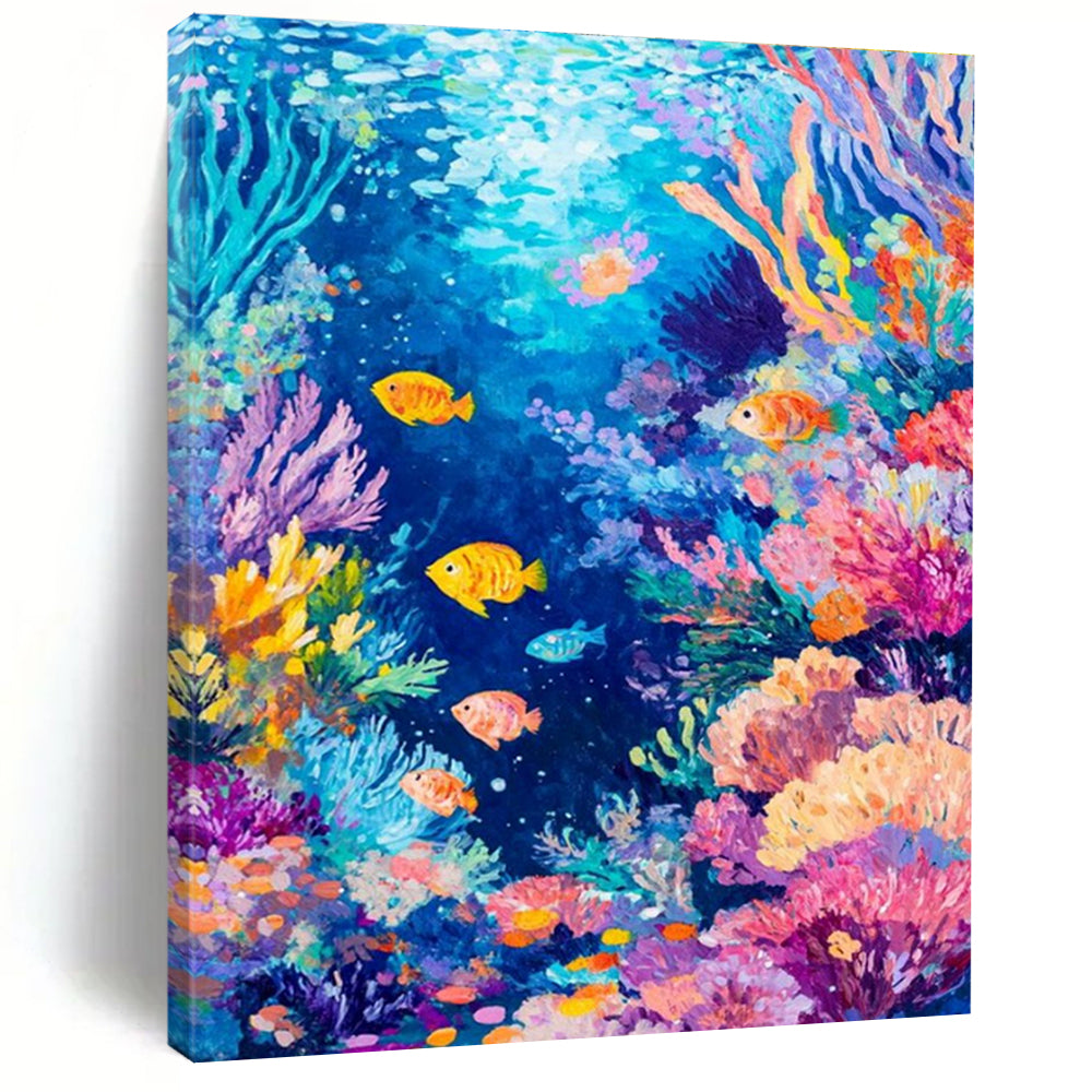 Colorful Underwater World Abstract Painting for Coastal Resort Spas HENG527