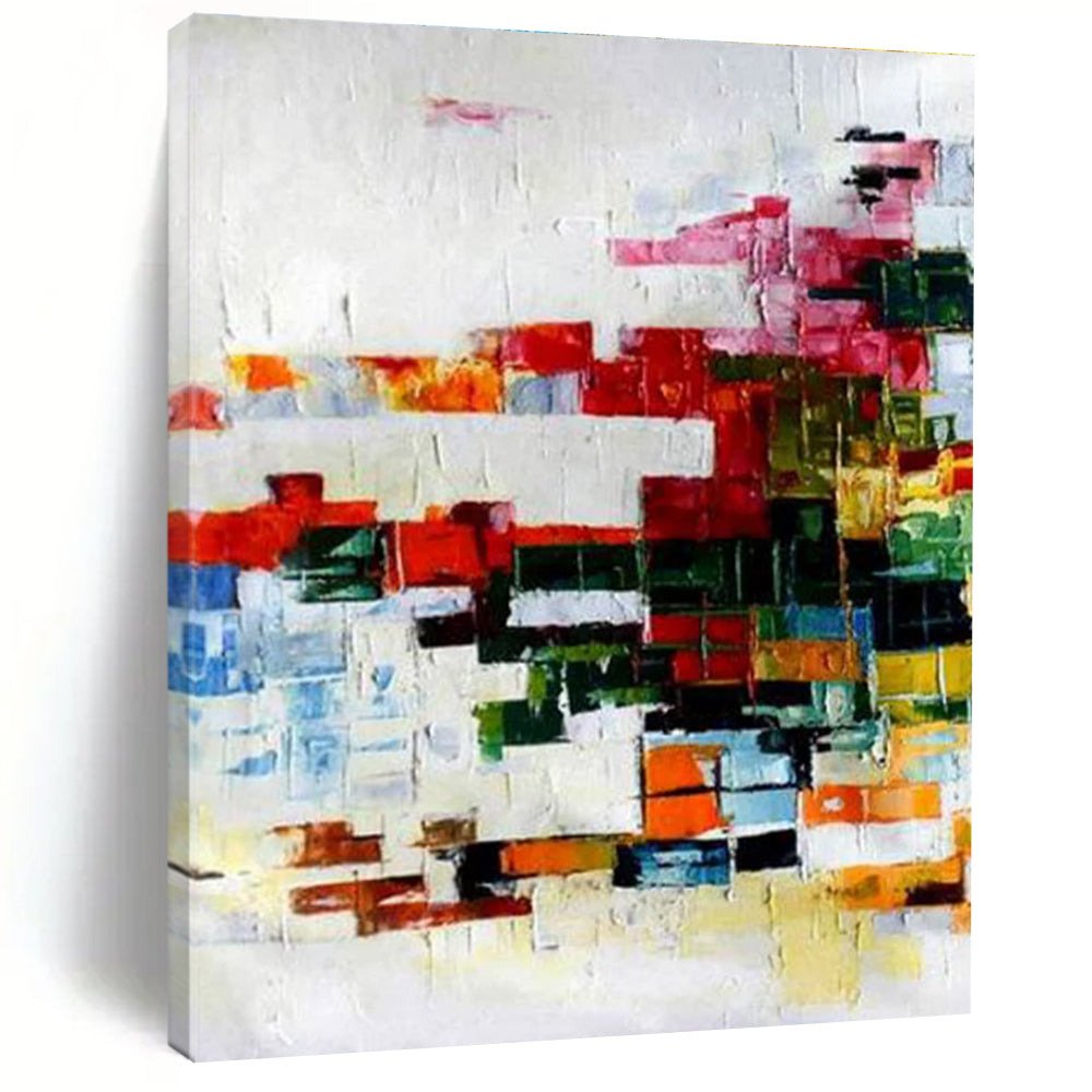 Muted Color Block Abstract Painting for Minimalist Home Offices HENG417