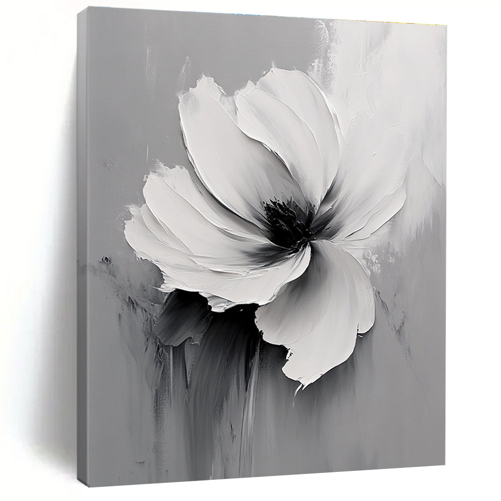 Gray - Toned Floral Abstract Painting for Modern Living Rooms GAB1001