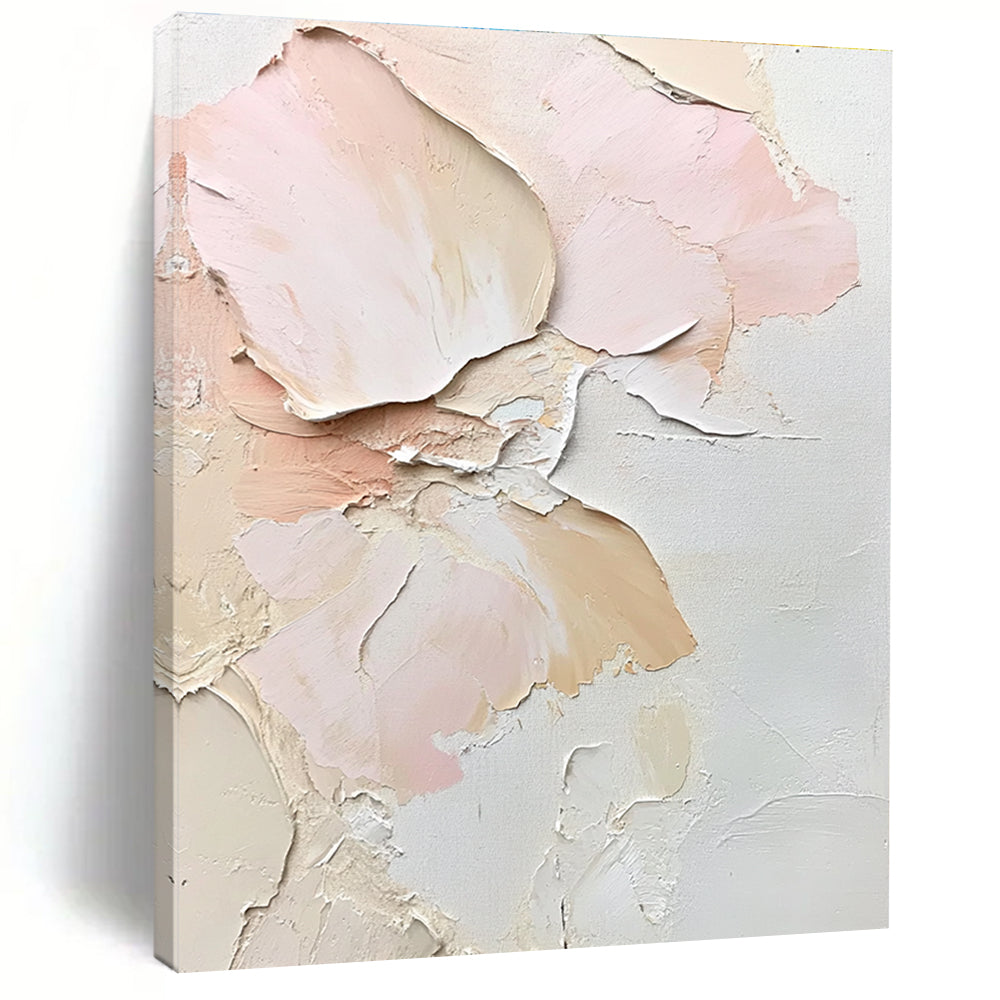 Textured Pink Flower Abstract - Tactile Botanical Abstract Art GAB0513