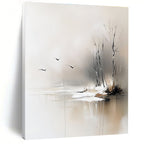Winter Lake Abstract - Serene Snowy Landscape Art GAB0539