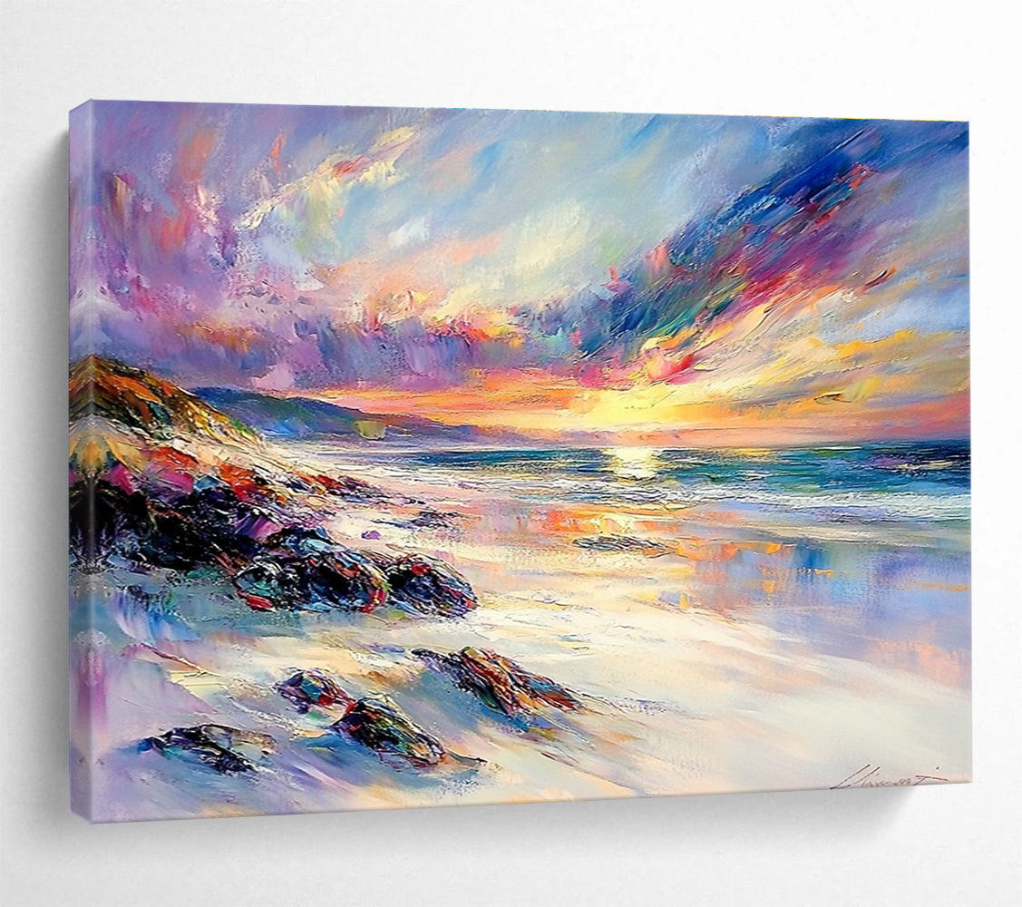 Vibrant Beach Sunset Abstract  Tropical Paradise ABS113