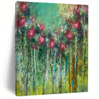 Vibrant Floral Abstract Painting for Lively Garden Cafes HENG456