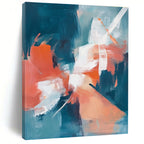 Teal Orange Abstract Fusion Painting with Subtle Blends WINK641