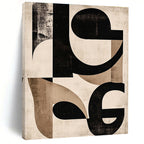 Black and Beige Geometric Abstract Painting for Industrial - Chic Lofts GAB0964