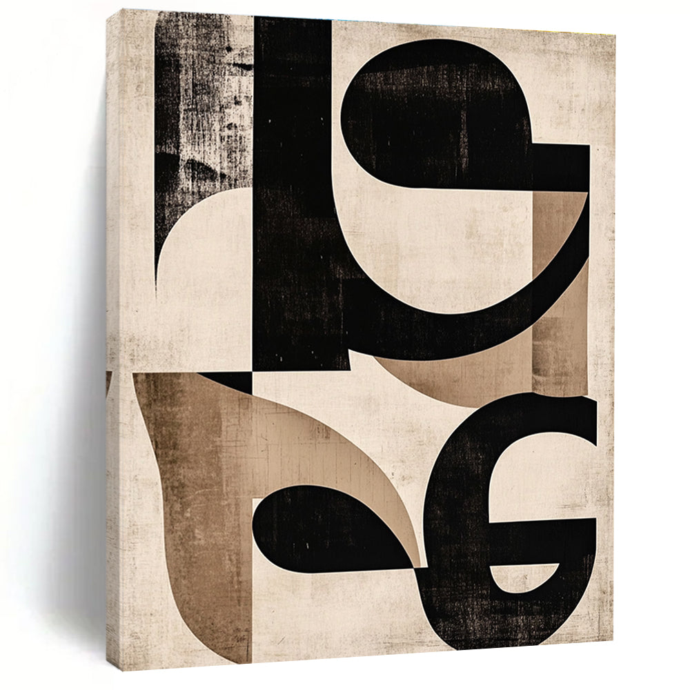 Black and Beige Geometric Abstract Painting for Industrial - Chic Lofts GAB0964