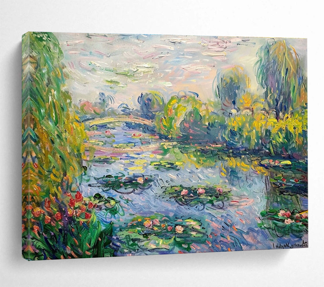Monet - Style Water Lily Abstract Painting for Art Galleries YHT197