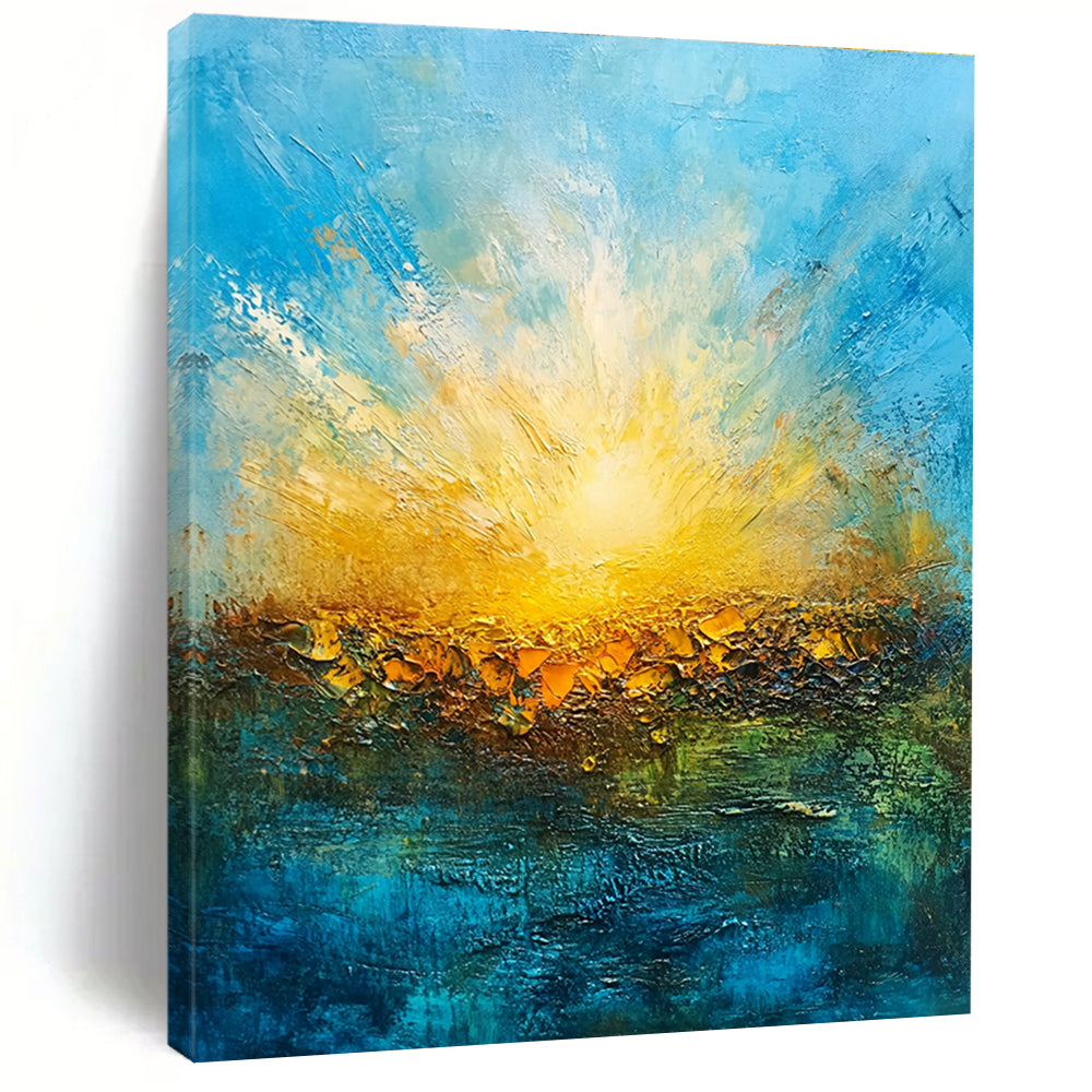 Radiant Sunrise - Impasto Landscape Abstract Painting GAB0631